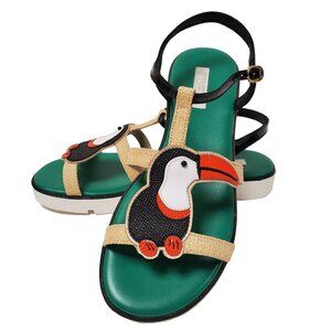 DOLCE & GABBANA BAMBINO SHOES TOUCAN SANDALS T-STRAP sz EU 37 UK 4 23.5cm